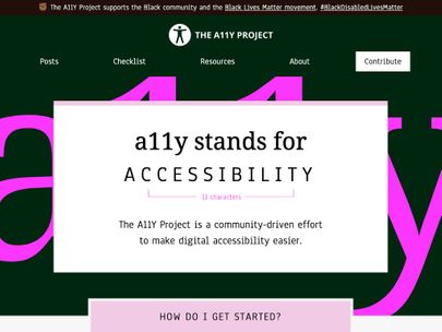 Screenshot of https://www.a11yproject.com/