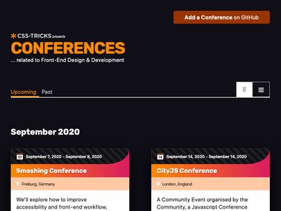 Screenshot of https://conferences.css-tricks.com/