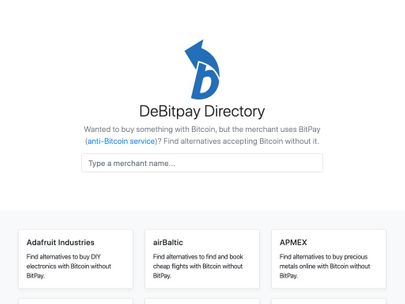 Screenshot of https://debitpay.directory/