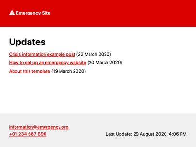 Screenshot of https://emergency-site.dev