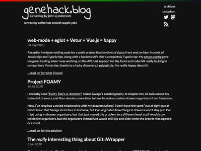 Screenshot of https://genehack.blog/