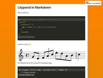 Screenshot of https://lilypond-in-markdown.netlify.app/