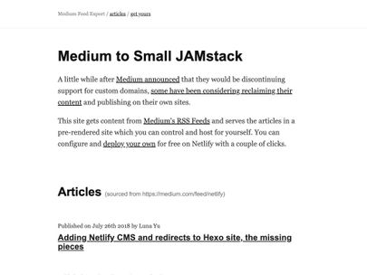 Screenshot of https://rss-jamstack.netlify.app/