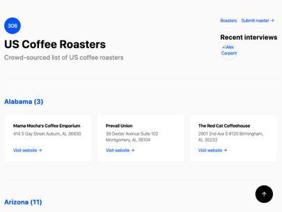 Screenshot of https://us-coffee-roasters.com/
